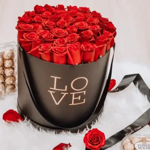 Love Box Deluxe - Caja Premium circular con rosas
